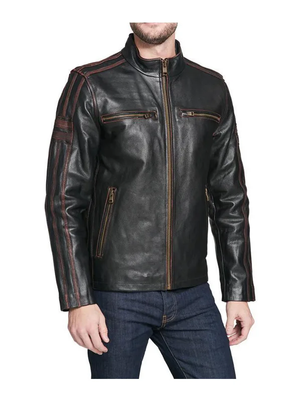 Black Rivet Antique Leather Jacket
