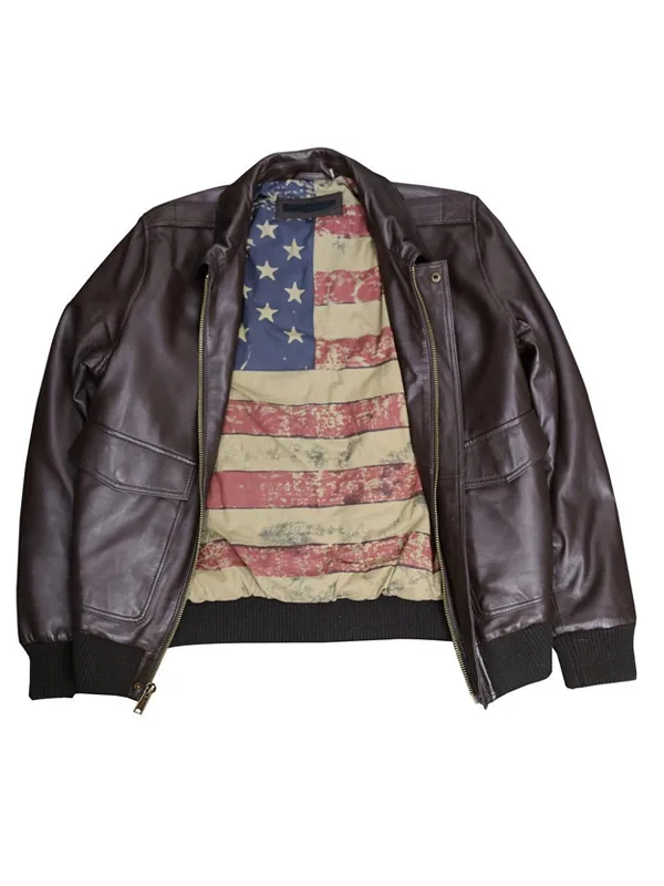 Brown Lamb Leather Bomber Jacket